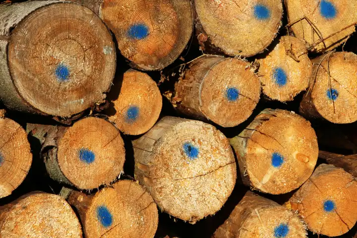 Holz, Baumstämme, gesägt, Brennholz, Wald, energie, Holzstoß, Markierung, markiert