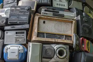 historical radios in retro style - old, nostalgic radios