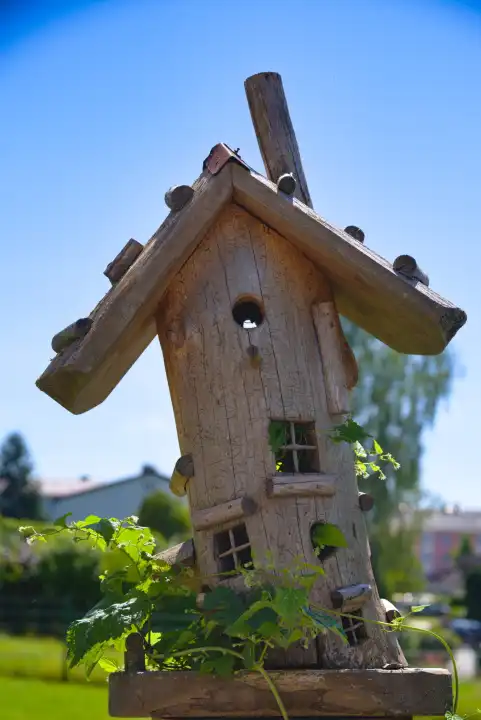 exquisite bird house as nesting place, feeding place and decoration