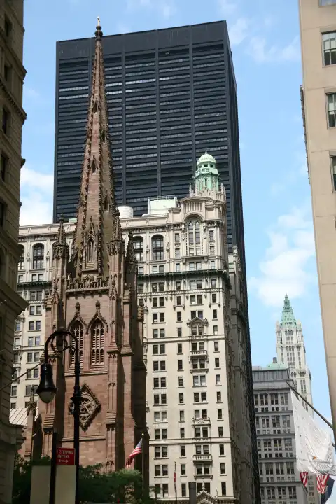 United saintates, New York, city views, old and new, Trinity Church