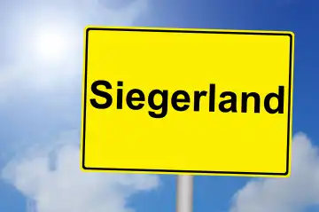 Siegerland Sign with Sky Background