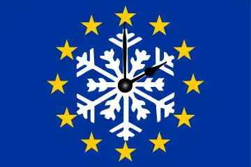 Europe Clock Change with Snowflake and Dial
