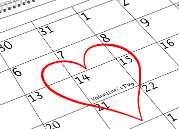 Valentine s Day I love You Calendar Page with Heart