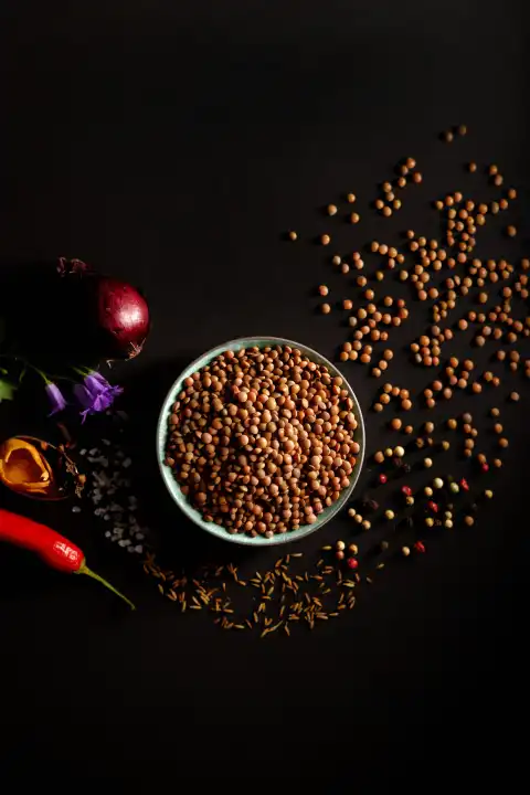 Lentils and spices for an Indian dal