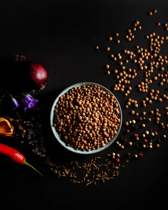 Lentils and spices for an Indian dal