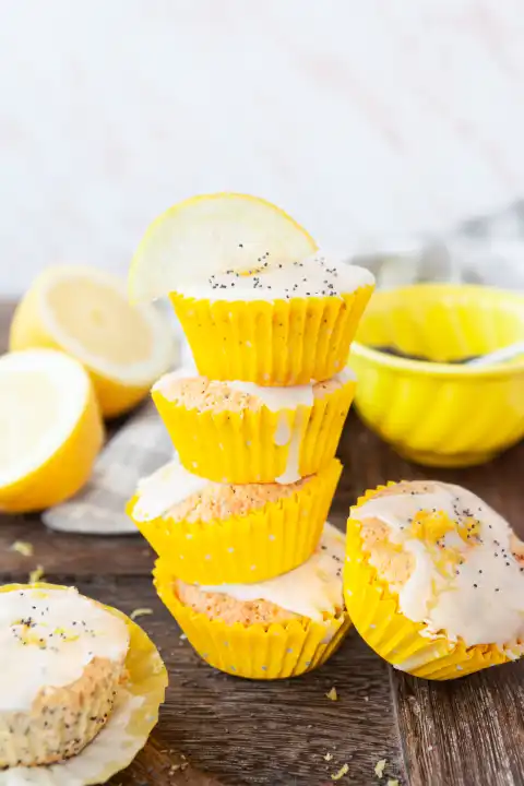 Homemade lemon poppy seed muffins