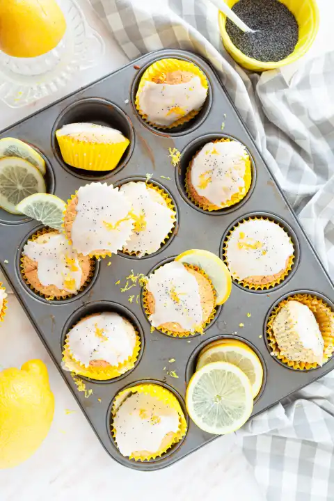 Homemade lemon poppy seed muffins