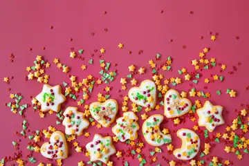 Christmas cookies with colorful sprinkles