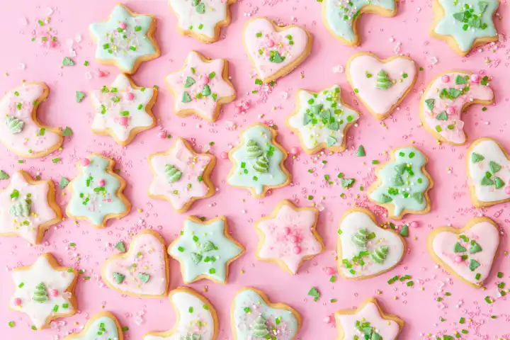 Christmas cookies with colorful sprinkles