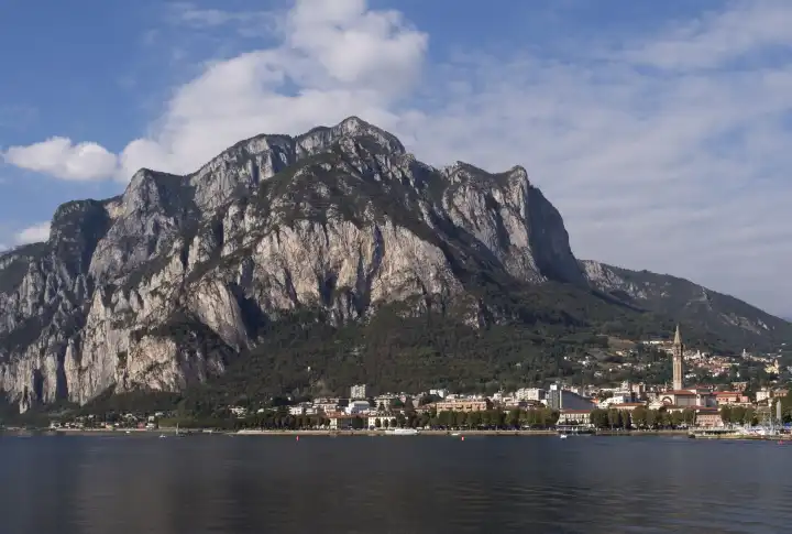 the city of Lecco by Lake Como, Lombardy, Italy