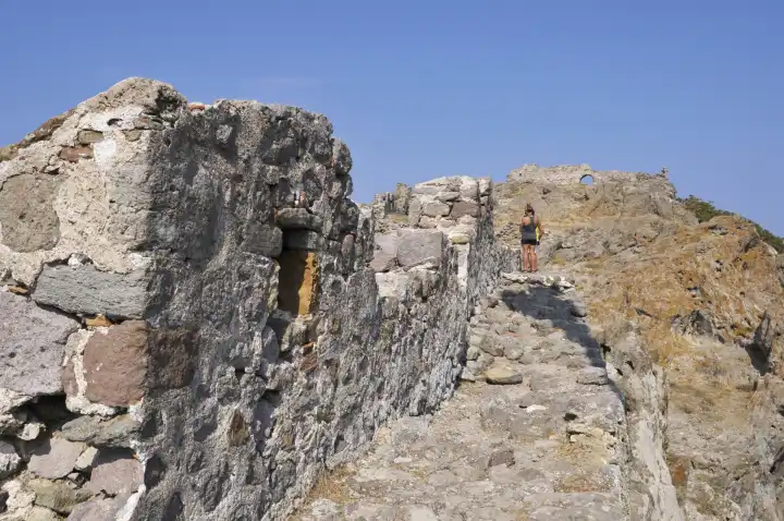 ruins of myrina castle, Lemnos, Greece