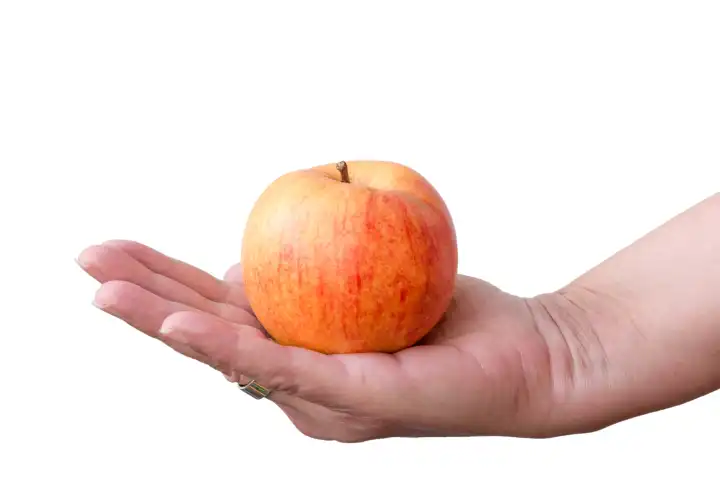 hand holding an apple