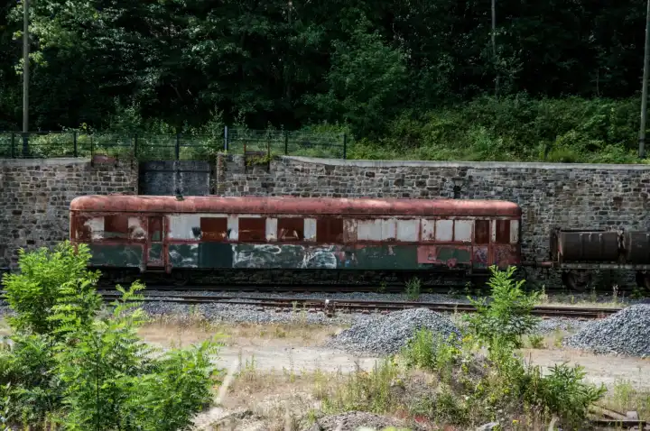 Broken old railroad car