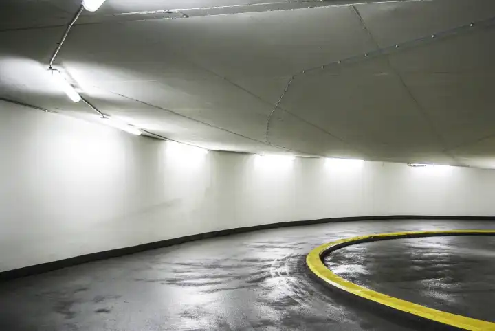 Path, curve, underground parking