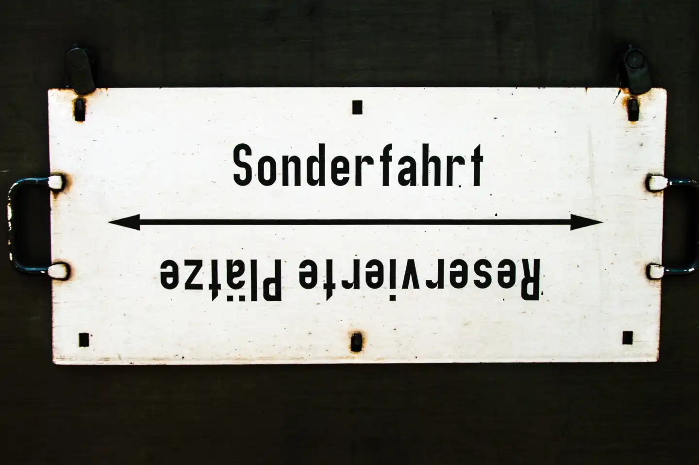 Old railroad, sign, special trip