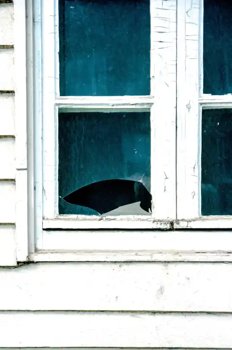 The broken window pane