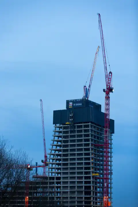 Construction site of the Elbtower in Hamburg's Hafencity.