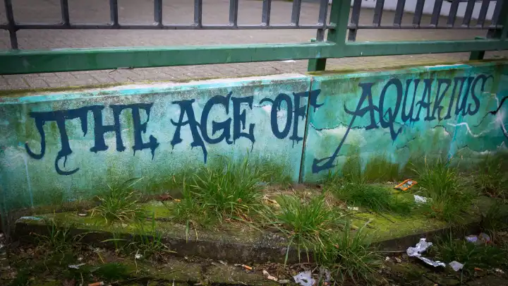 The age of aquarius, Age of Aquarius. Graffiti on a wall