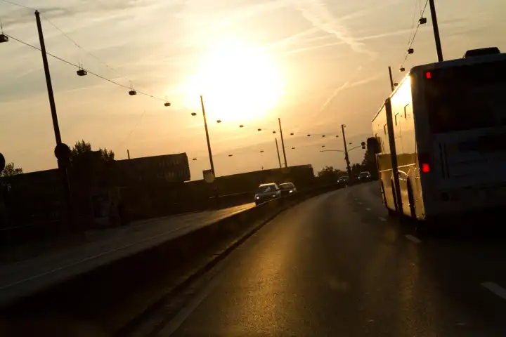 Sonnenuntergang, Autobahn