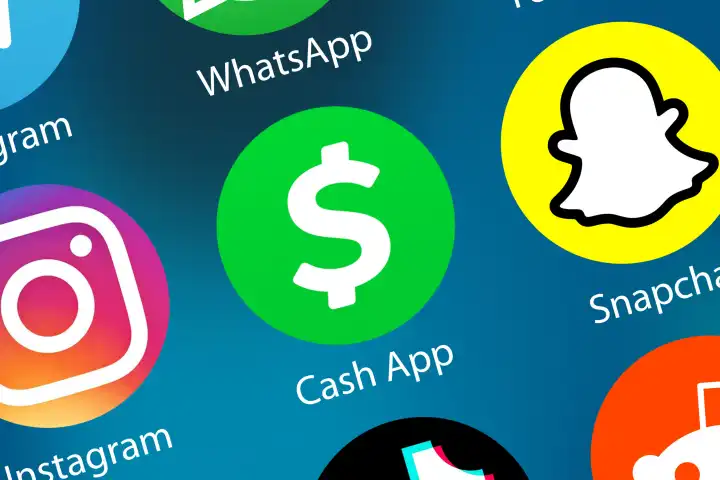 Cash App Logo Money Transfer Pay Payment Service Icon in Internet Background in Germany