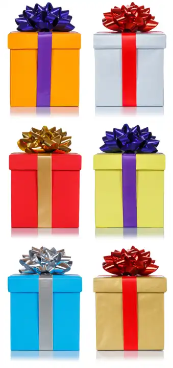 Geburtstag Weihnachten Geschenke Sammlung Hochformat Weihnachtsgeschenke Geburtstagsgeschenke schenken Freisteller isoliert