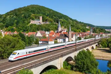 Gemünden am Main, Germany - August 3, 2022: Deutsche Bahn DB ICE 2 high speed train in Gemünden am Main, Germany.