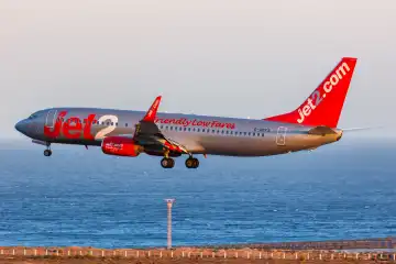 Tenerife, Spain - September 22, 2022: A Jet2 Boeing 737-800 aircraft with registration G-GDFS at Tenerife Airport (TFS) in Spain.