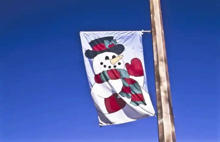 Weihnachtsflagge mit Schneemann