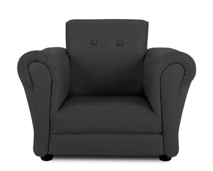 Black armchair isolated on white background