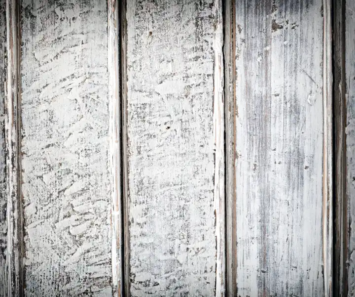 Close up fo old white wood plank background