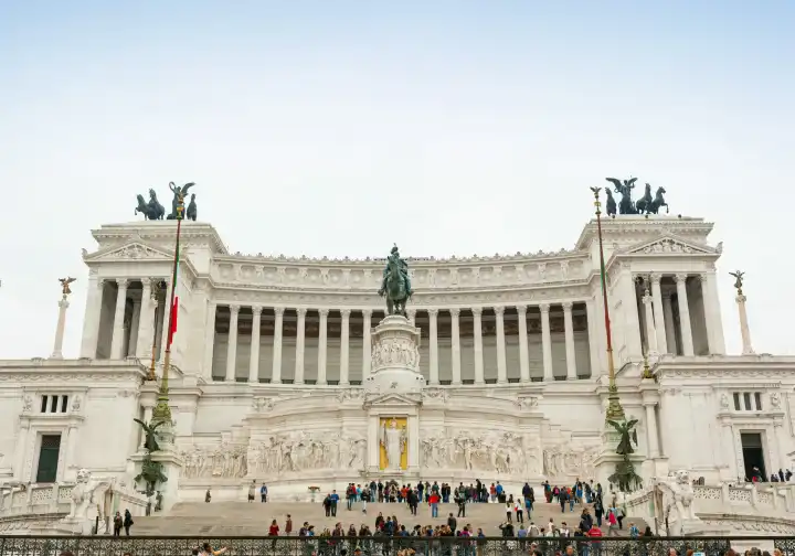 National monument to king Viktor Emanuel II and monument of the unknown soldier at the Piazza Venezia in Rome