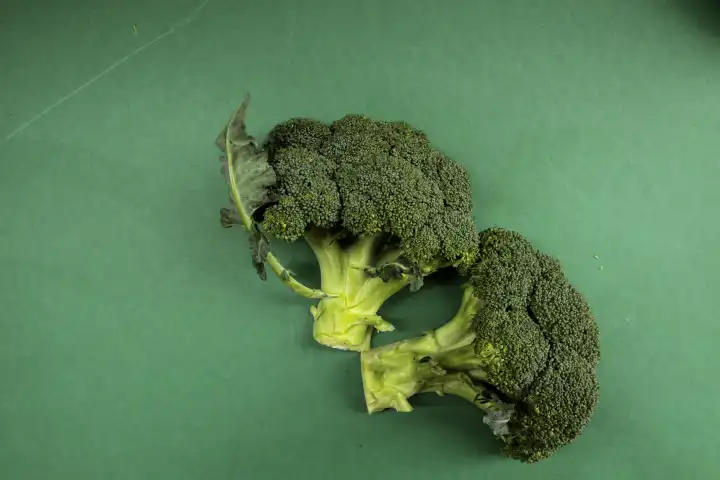 Raw green broccoli