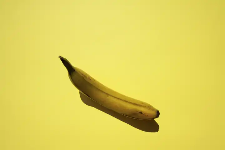 Yellow banana with skin