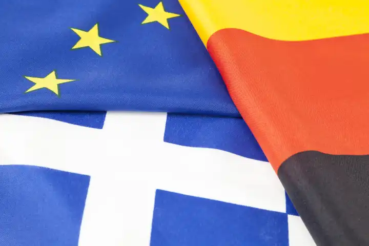 Flagge Deutschland, EU und Griechenland