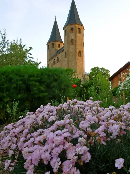 Evening falls at Kloster Drübeck in the Harz Mountains