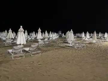 nächtlicher Strand in Jesolo