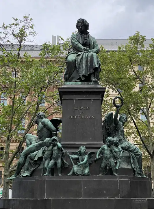 Monument to Ludwig van Beethoven at Beethoven Square in Vienna's 1st district