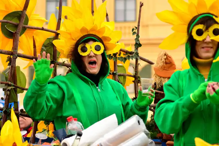Eisenstadt, Austria - 9. Februar 2016 Faschingsumzug in Eisenstadt mit lustigen Kostümen