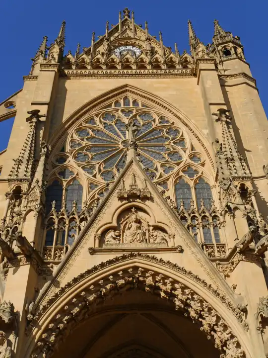Metz, Kathedrale Saint-Etienne, Westseite, Lothringen, Frankreich