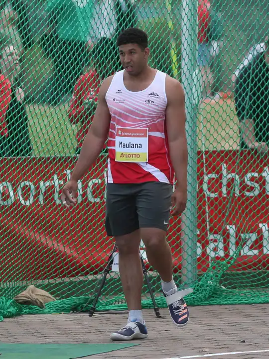 German discus thrower Matteo Maulana (LV 90 Erzgebirge) at the 17th Schönebeck SoleCup on 02.06.2023
