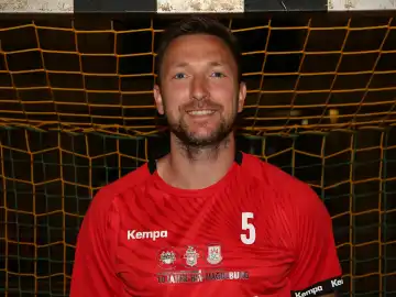 ehemaliger polnischer und deutscher Handballspieler Andreas Rojewski  SC Magdeburg  Allstars beim Benefiz Allstars Game  2023 in Magdeburg