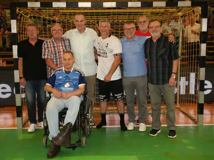 DDR Handball Legends from SC Magdeburg at the Benefit Allstars Game 2023 in Magdeburg