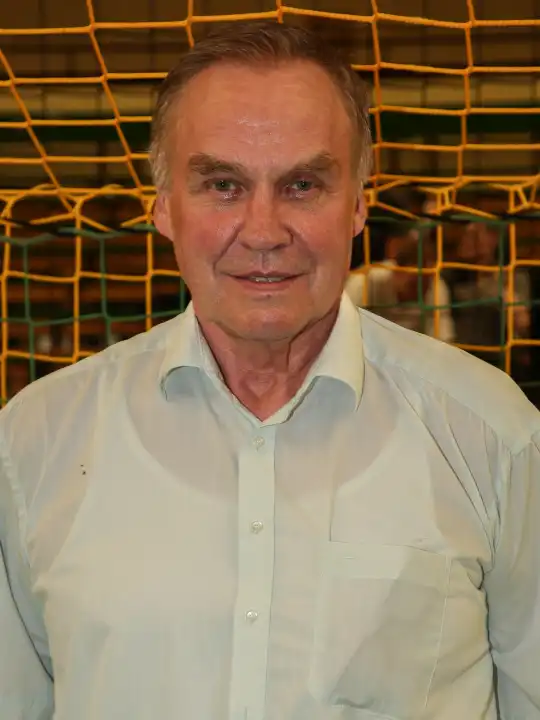 former GDR handball player Günter Dreibrodt from SC Magdeburg at the Benefit Allstars Game 2023 in Magdeburg