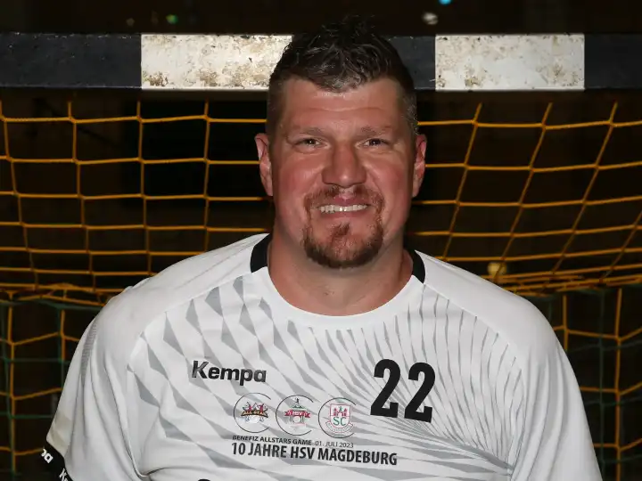 former German handball player Michael Jahns DHB Allstars at the Benefit Allstars Game 2023 in Magdeburg