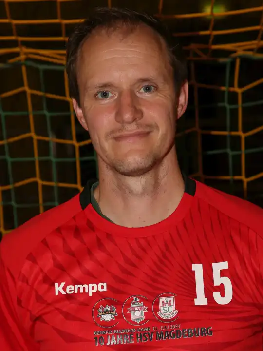 former German handball player Ronny Liesche SC Magdeburg Allstars at the Benefit Allstars Game 2023 in Magdeburg