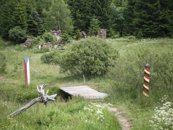 symbolic border crossing abandoned place King's Mill in today's Czech Republic in summer 2023