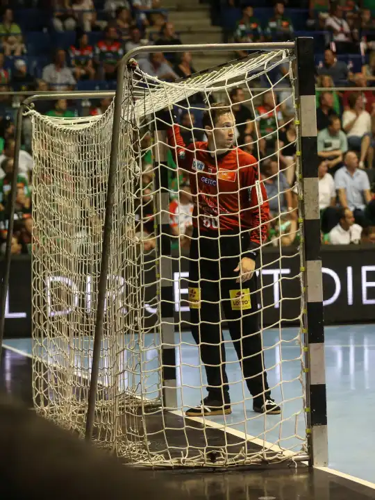 Handball goalkeeper Nikola Portner (SCM) at the Hummel Cup 2023 in Magdeburg on 18.08.2023