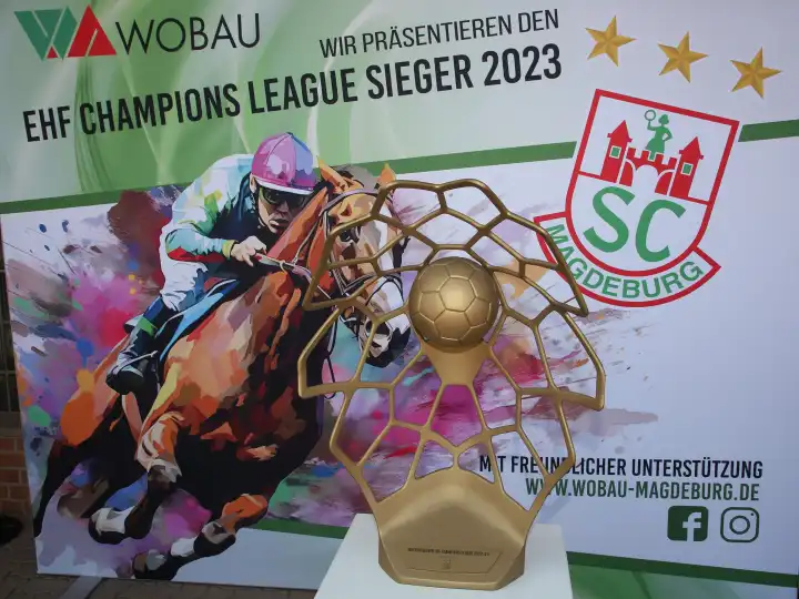 Cup EHF Champions League winner 2023 SC Magdeburg on 09.09.2023 at the racecourse Magdeburg