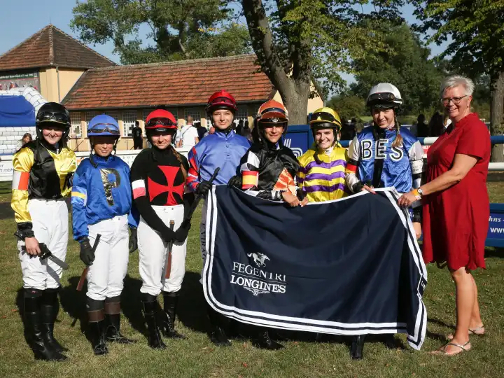 Longines Fegentri World Championship for Lady Riders amateur horsewomen before the race on 09.09.2023 at the Magdeburg racecourse
