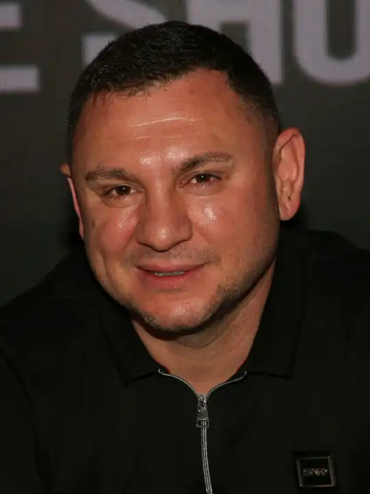 Promoter Burim Sylejmani of the Magdeburg boxing stable Fides Sports at the press conference for THE SHOW MUST GO ON III on 21.09.2023 in Magdeburg